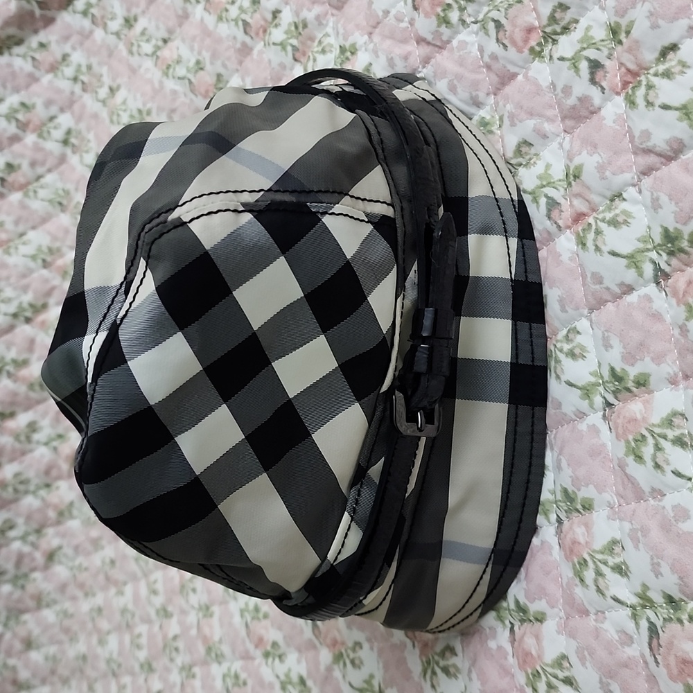 Burberry London plaid check nylon patent buckle accent hat M - Picture 1 of 7
